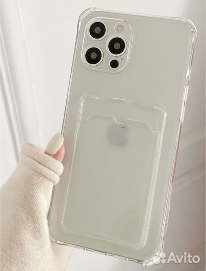 Чехол на iPhone 12 pro max с отделением для карты