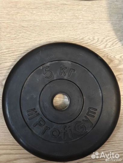 Диск для штанги обрезиненный Profigym. 5 кг 26мм