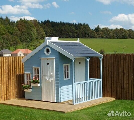 Детский игровой домик уличный деревянный