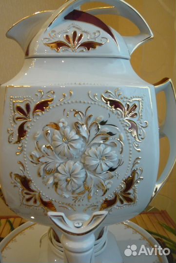 Самовар фарфоровый, модель N 5, бордо