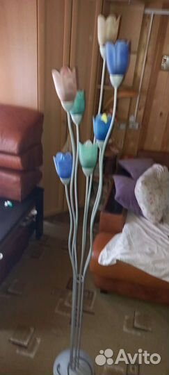 Торшер напольный цветной бу