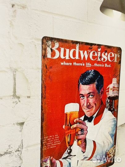 Декор на стену табличка Budweiser Beer