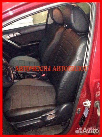 Чехлы Автопилот Kia Cerato 4 из экокожи чёрные