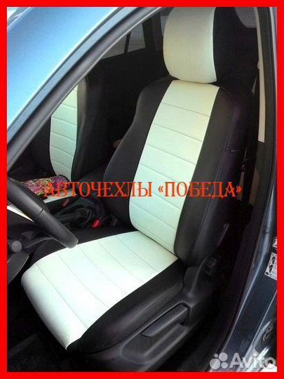 Чехлы Mazda CX-5 1 из экокожи чёрно-белые Классика