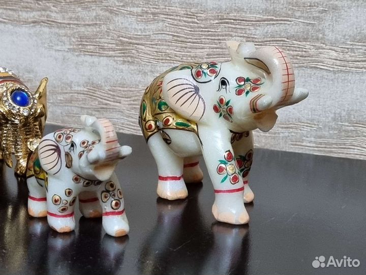 Статуэтки слоники фигурки оникс мрамор