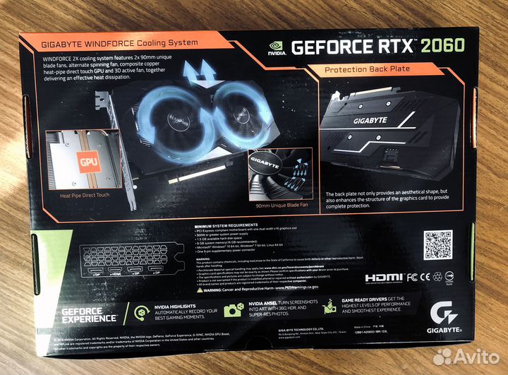 Видеокарта gigabyte GeForce RTX 2060 OC 6G