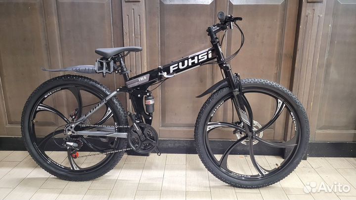 Велосипед двухподвесный на литых дисках складной