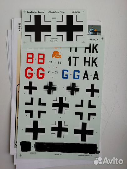 Декали для моделей самолетов 1:48