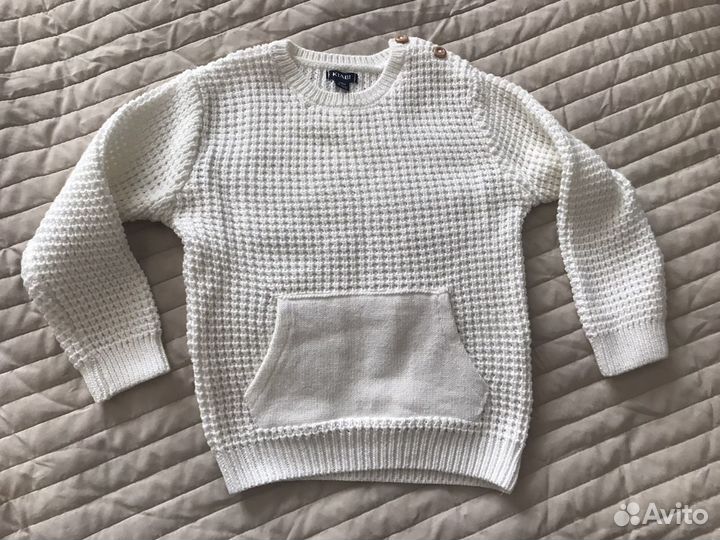 Свитер для мальчика белый теплый размер 83-89