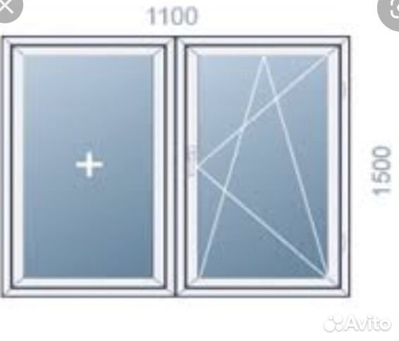 Пластиковое окно 1100х1500