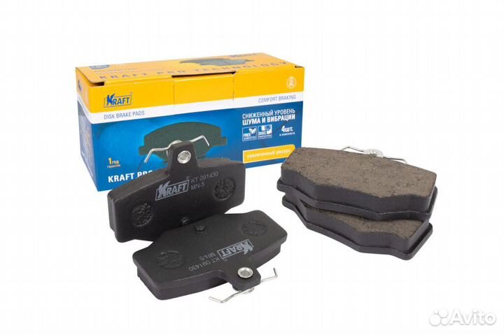 Колодки тормозные дисковые задние kraft KT 091430