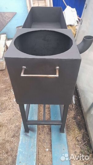 Мангал с печью под казан