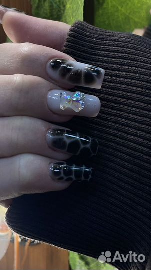 Маникюр гель лак наращивание