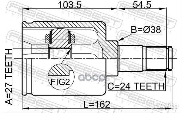 Шрус 1611-203RH 1611-203RH Febest
