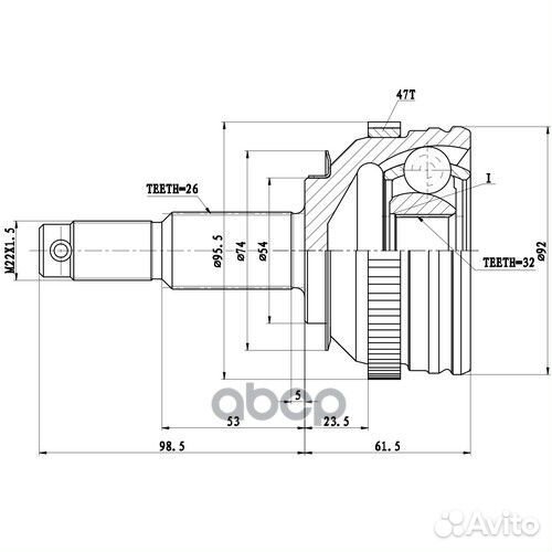 Шрус наружный перед лев Z87191R Zikmar