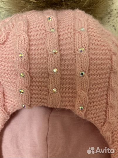 Шапка шлем для девочки 50-52