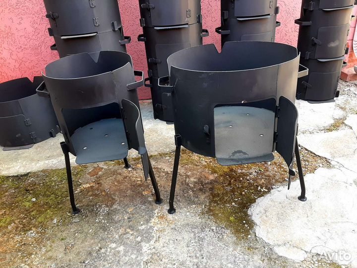 Печь для казана с дверью без трубы