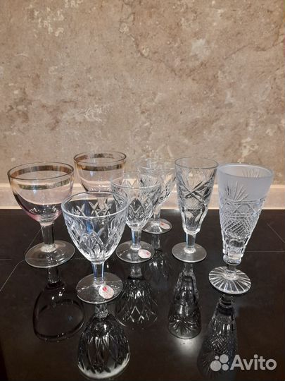 Хрустальные рюмки на ножке СССР