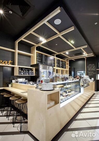 Барная стойка для гостей кофейни, мебель на заказ