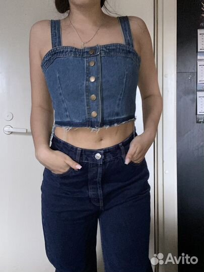 Топ джинсовый