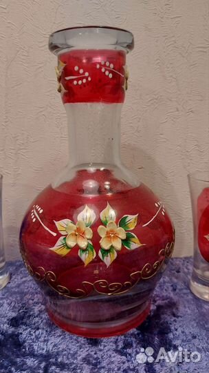 Набор с лепниной графин штоф и 12 стаканов