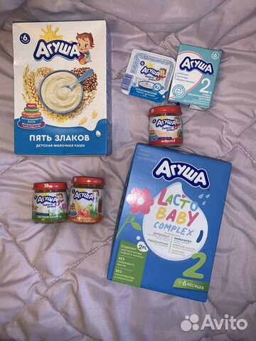 Пюре агуша, сок, каша