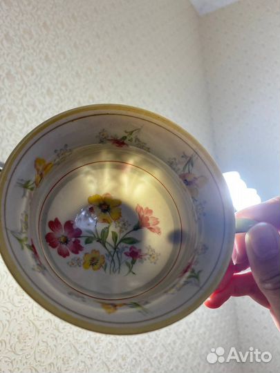 Чайная пара антикварная Райхенбах фарфор