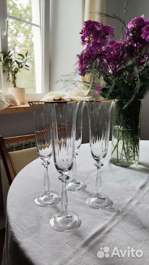 Хрустальные бокалы для шампанского