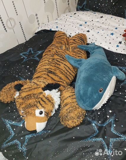 Мягкая игрушка тигренок и акула