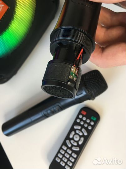 Караоке бумбокс микрофон Led