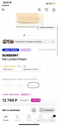 Духи burberry