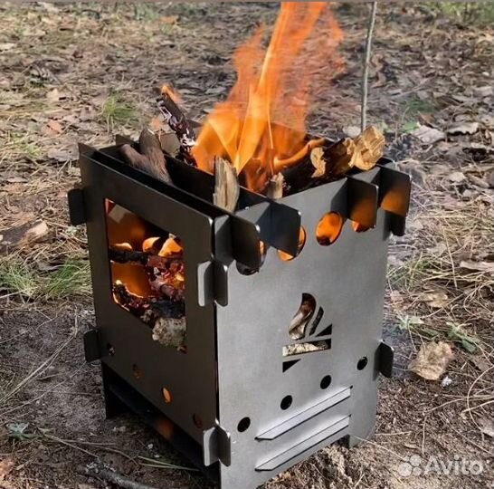 Мини печь походная разборная щепочница новая