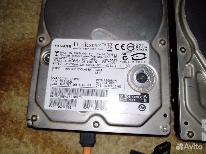 Жесткие Диски 250гб и 500гб
