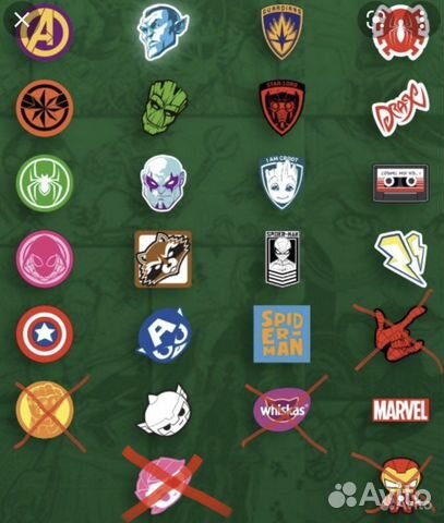 Начивки из пятерочки Коллекция Marvel