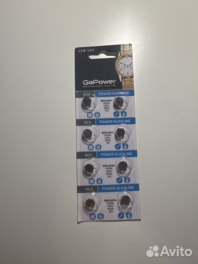 Батарейки GoPower AG3/LR736/LR41/392A/192 8шт