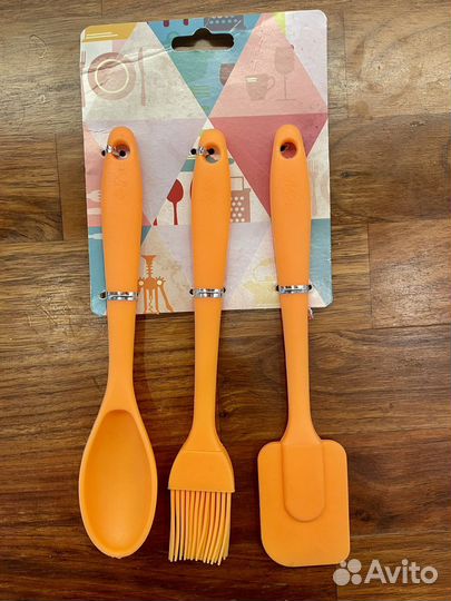 Кухонный набор - лопатка, ложка, кисточка, силикон