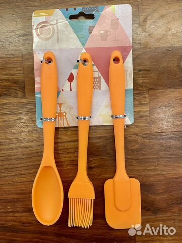 Кухонный набор - лопатка, ложка, кисточка, силикон