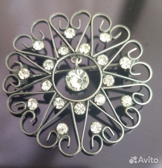 Брошь серебро 875 винтаж СССР