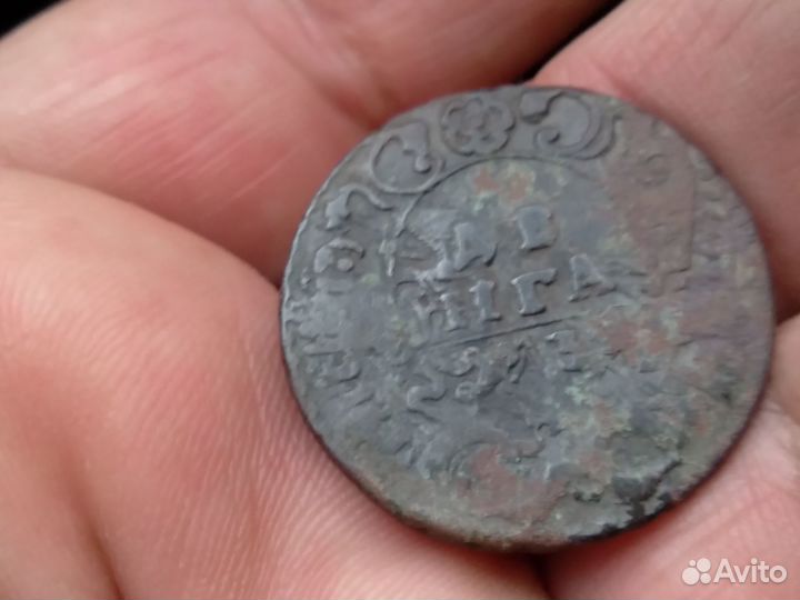 Деньга 1730 перечекан