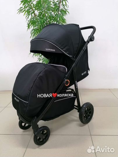 Новая коляска Luxmom Siesta резиновые колеса/Black