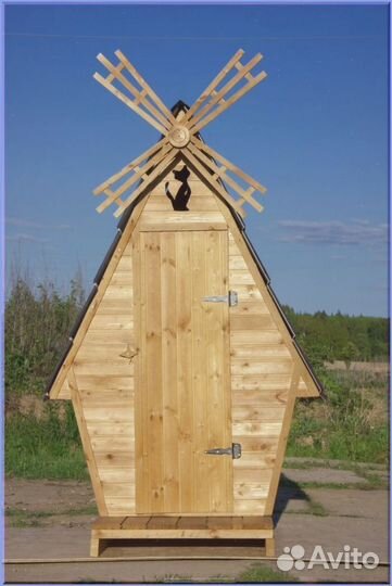 Дачный туалет деревянный прямоугольник уох 867