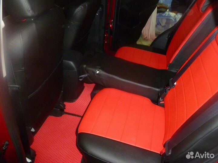 Авточехлы для Citroen C4 II седан (2013+) чёр-крас