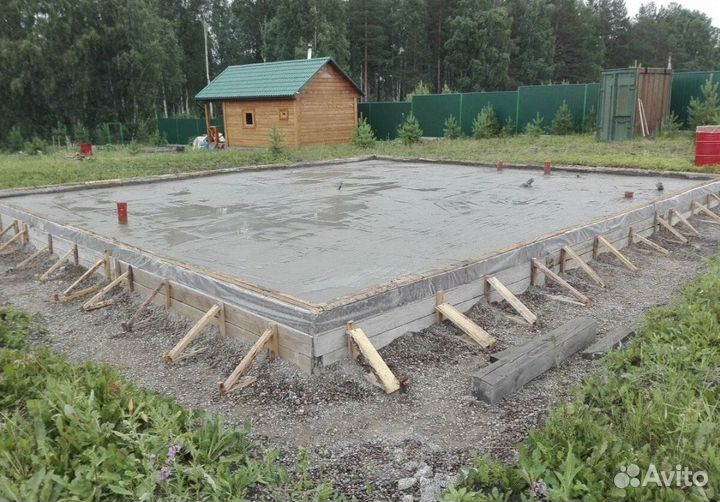Заливка фундамента