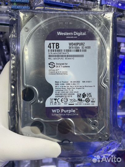 Новый HDD 4TB WD Purple Гарантия