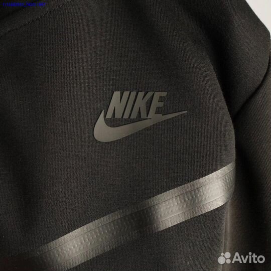 Зип худи Nike Tech Fleece черное осень