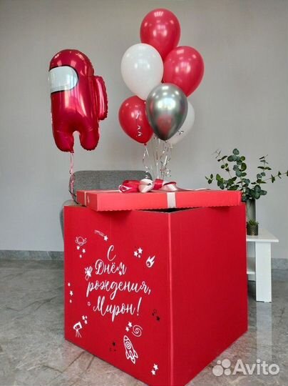 Воздушные шары в коробке