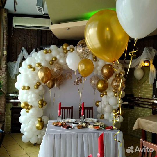 Разнокалиберные гирлянды из шаров