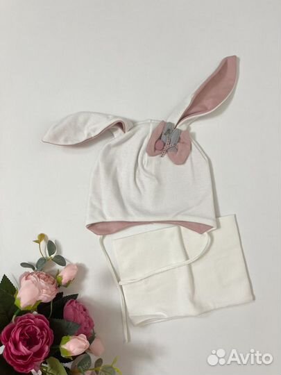 Новый комплект шапка и снуд для девочки 1-2 года