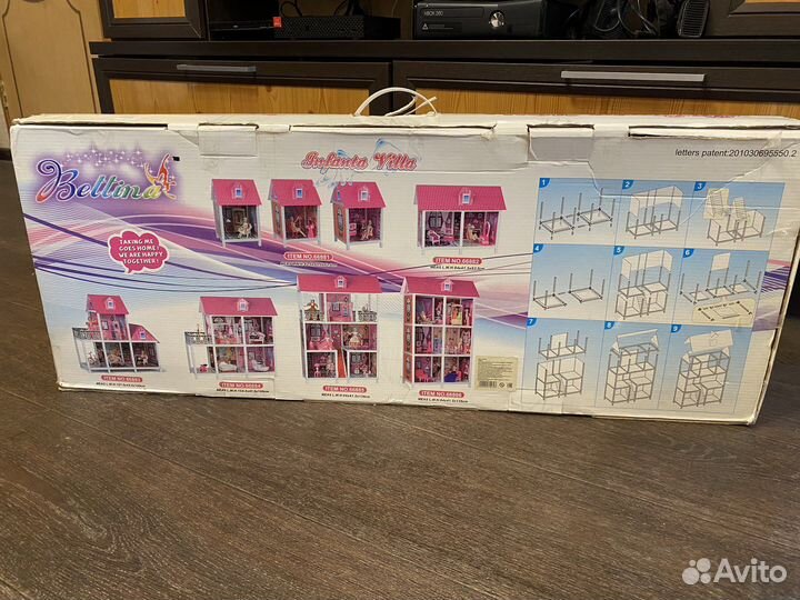 Трехэтажный кукольный дом для барби Bettina