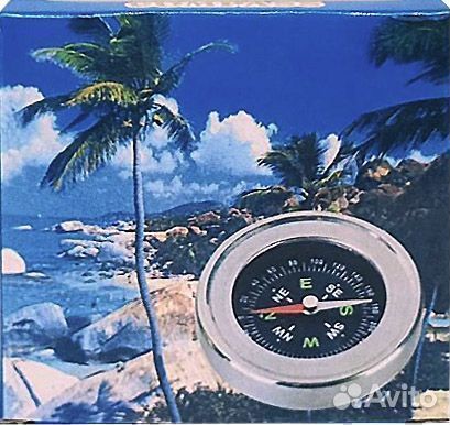 Компас туристический в металлическом золотистом ко